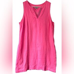 Tommy Bahama Women’s Linen Midi Dress Bright Pink Size Large